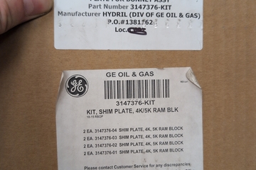 Hydril Shim Plate Kit 3147376-KIT for Bonnet Assy 4K/5K Ram Blk 18-15 RBOP